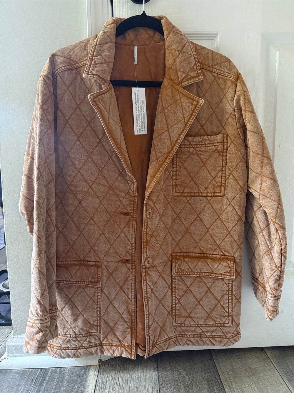 Quilted Caramel/Burnt Orange YFB Button-Front Jacket Size Small